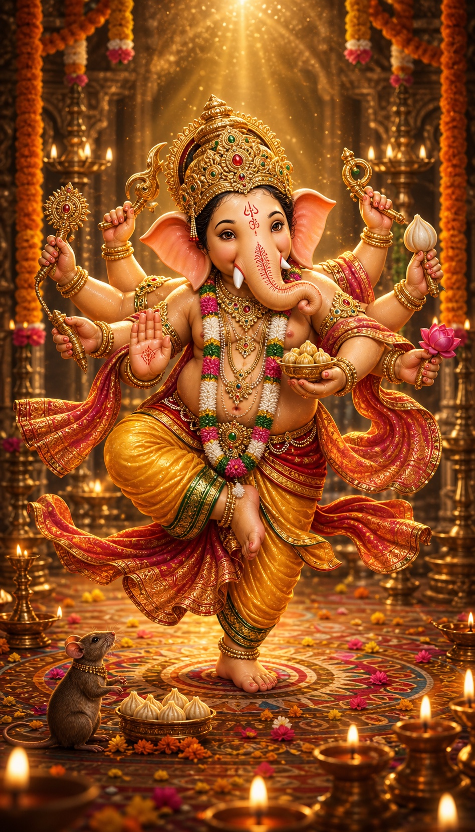 नृत्य गणपति, गणेश दर्शन, हिंदू भगवान चित्र (Nritya Ganapati)