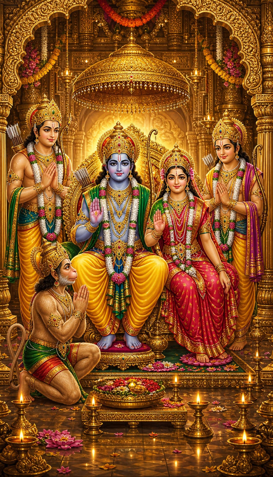 राम दरबार, श्री राम दर्शन, हिंदू भगवान चित्र (Ram Darbar)
