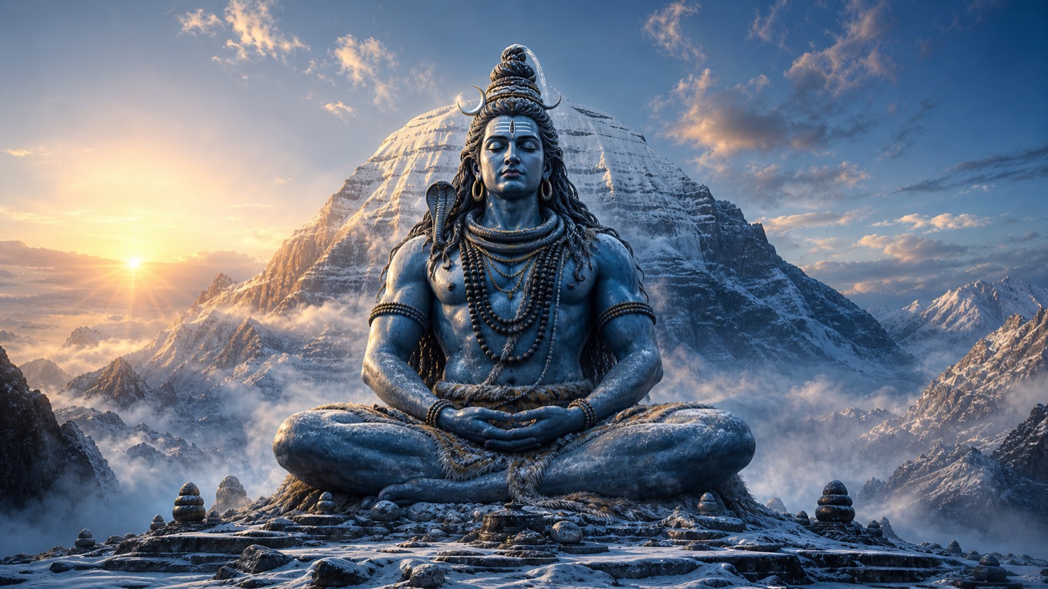 शिव का आदियोगी रूप, कैलाश पर ध्यानमग्न प्रथम योगी