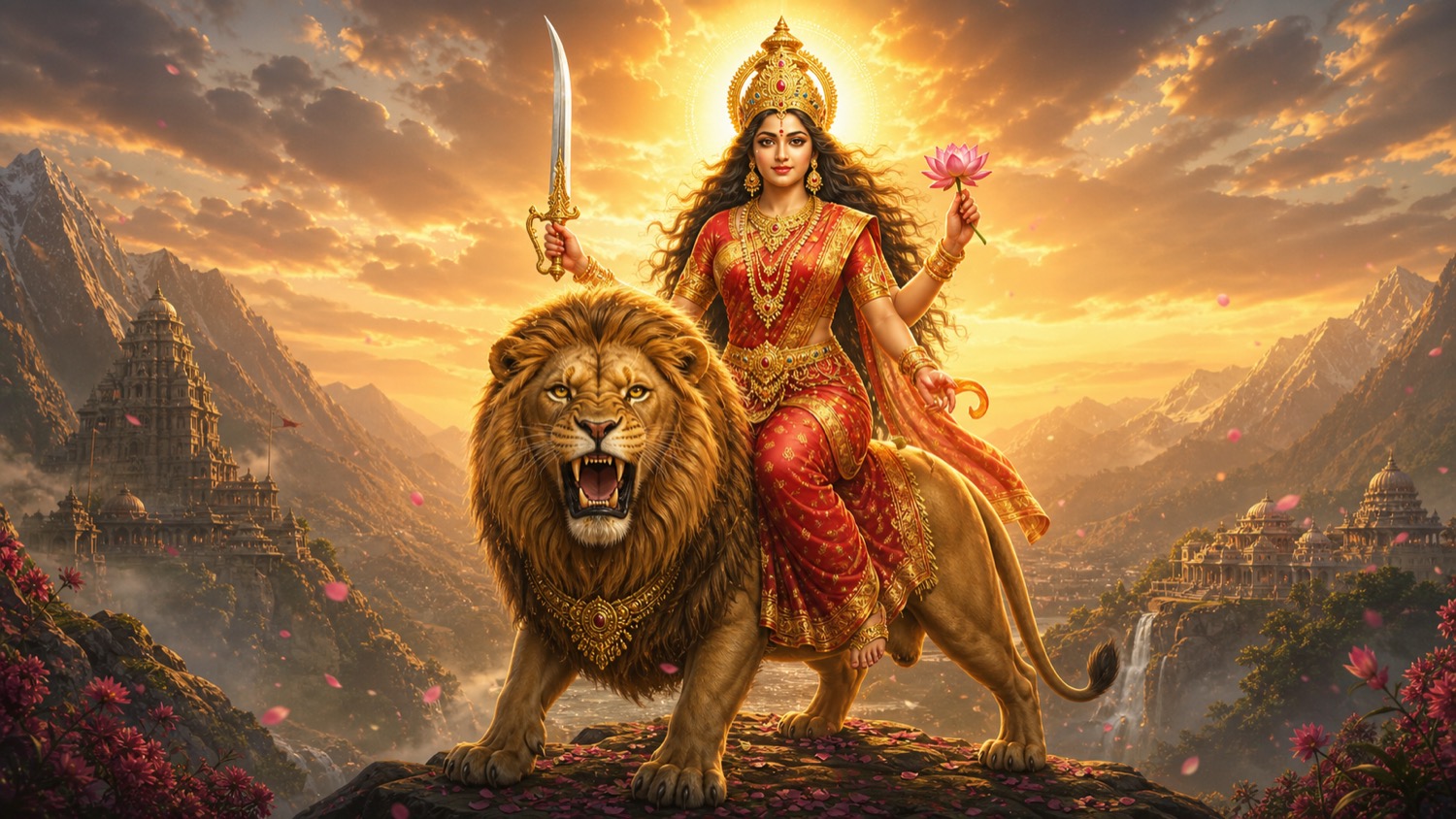 कात्यायनी, माँ दुर्गा का षष्ठ नवदुर्गा रूप, सिंहवाहिनी योद्धा