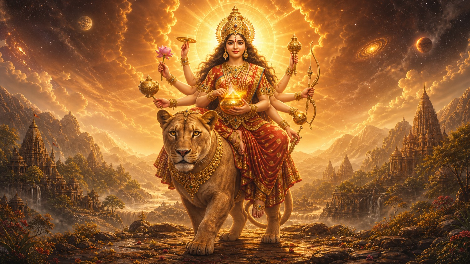 कूष्मांडा, माँ दुर्गा का चतुर्थ नवदुर्गा रूप, सिंहवाहिनी सृष्टिकर्त्री