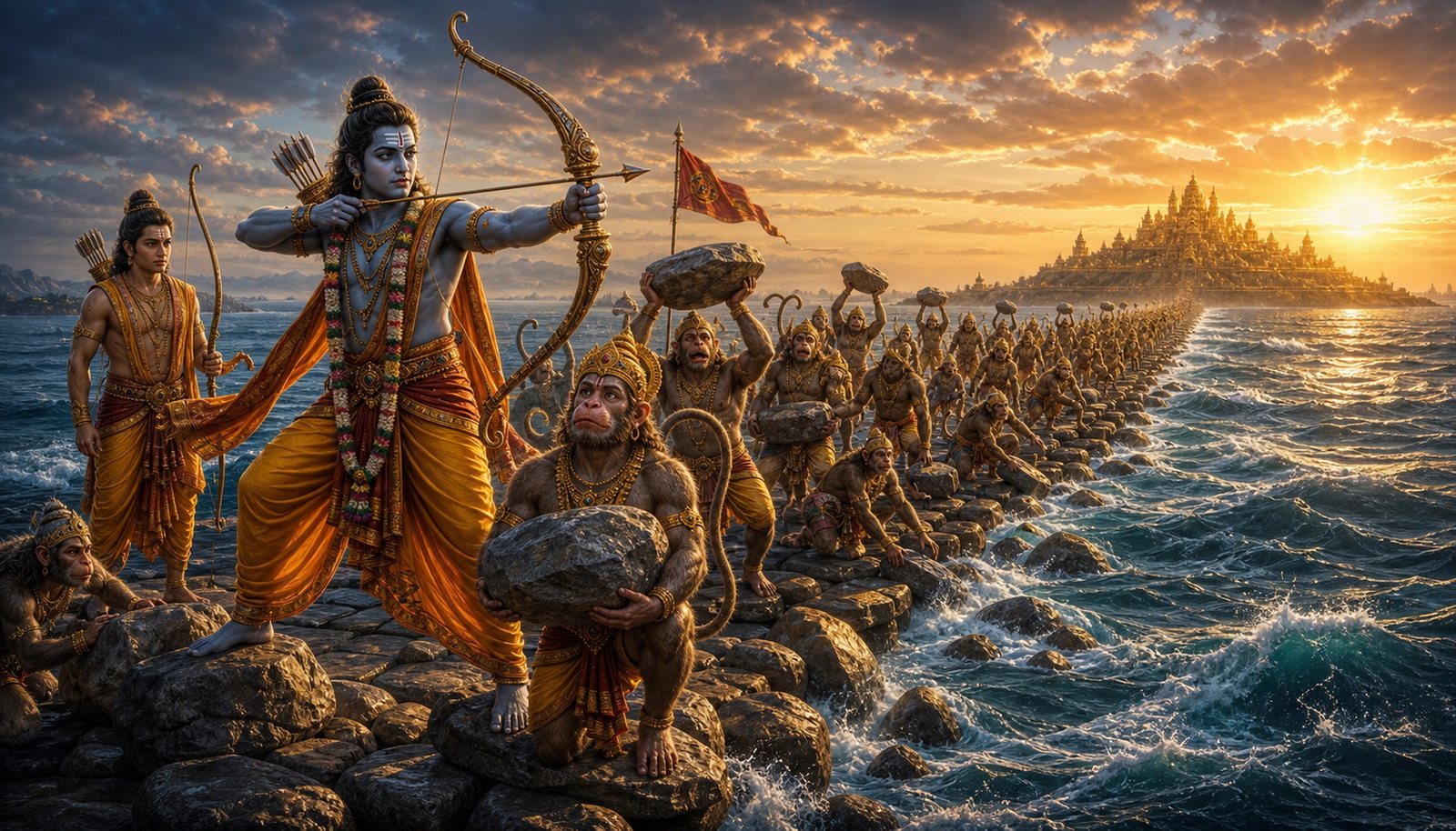 The bridge to Lanka and the war against Ravana