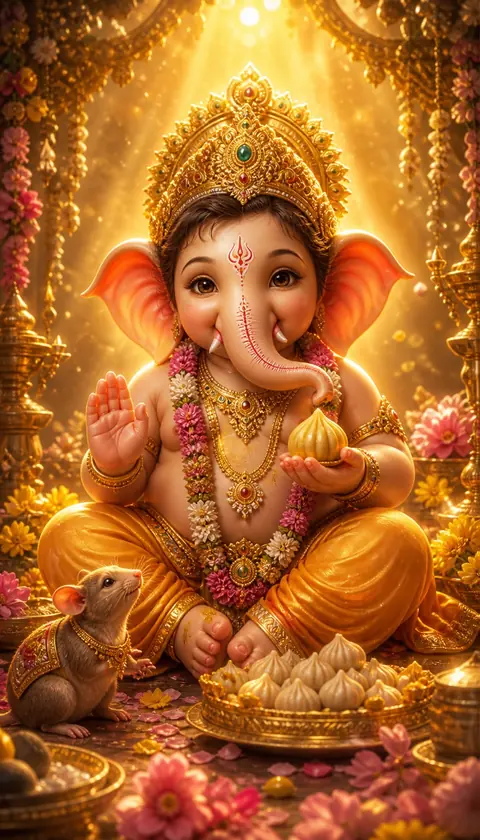 Bal Ganesha, a Hindu deity