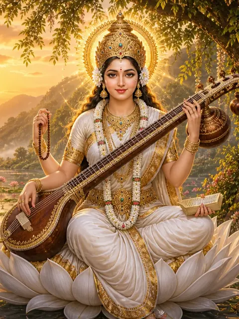 Saraswati portrait wallpaper (सरस्वती)