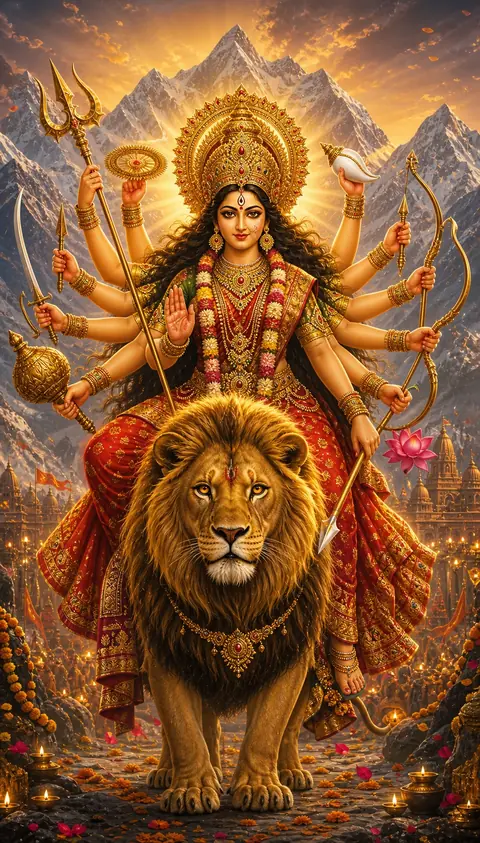 Sherawali Mata, Devi darshan, Hindu god image (शेरावाली माता)
