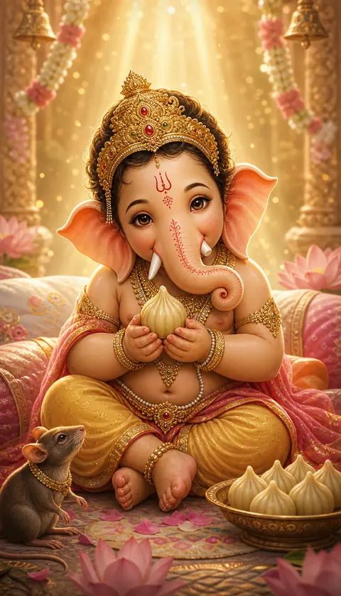 Bal Ganesha, Ganesha darshan, Hindu god image (बाल गणेश)