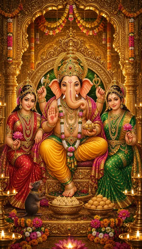 Riddhi Siddhi, Ganesha darshan, Hindu god image (ऋद्धि सिद्धि)