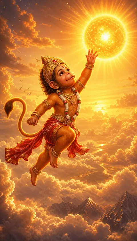 Bal Hanuman, Hanuman darshan, Hindu god image (बाल हनुमान)