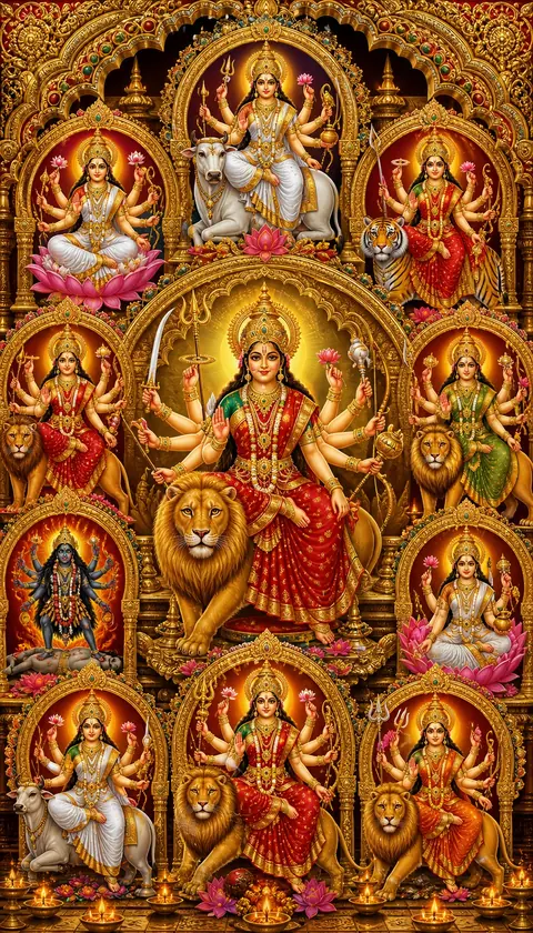 Navadurga, Devi darshan, Hindu god image (नवदुर्गा)