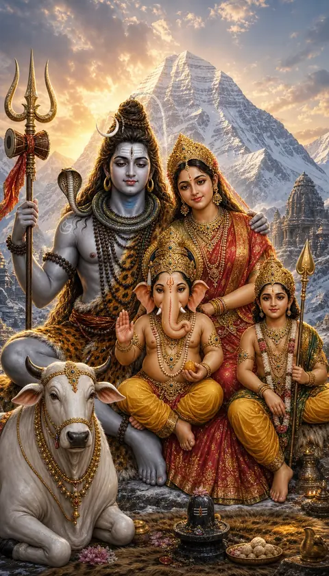 Shiv Parivar, Shiva darshan, Hindu god image (शिव परिवार)