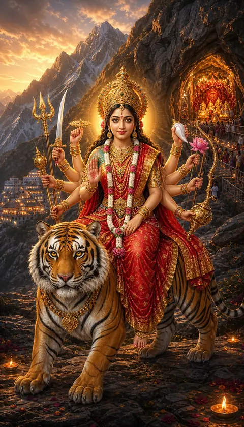 Vaishno Devi, Devi darshan, Hindu god image (वैष्णो देवी)