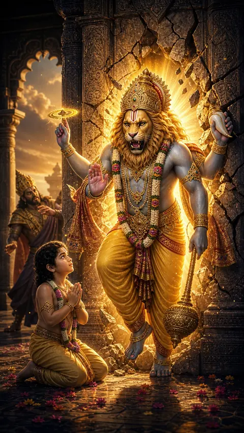 Narasimha, Vishnu darshan, Hindu god image (नरसिंह)