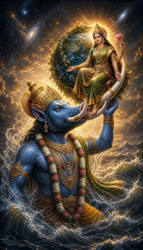 Varaha Avatar, Vishnu darshan, Hindu god image (वराह अवतार)