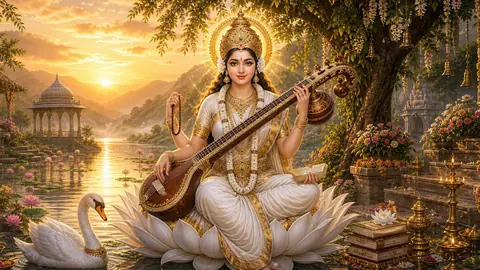 Saraswati darshan, Hindu god image (सरस्वती)