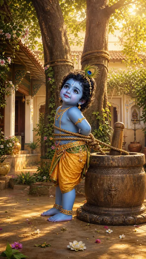 Damodar, Krishna darshan, Hindu god image (दामोदर)
