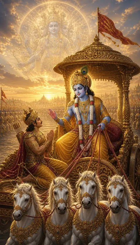 Gita Updesh, Krishna darshan, Hindu god image (गीता उपदेश)