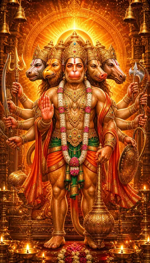Panchamukhi Hanuman, a Hindu deity